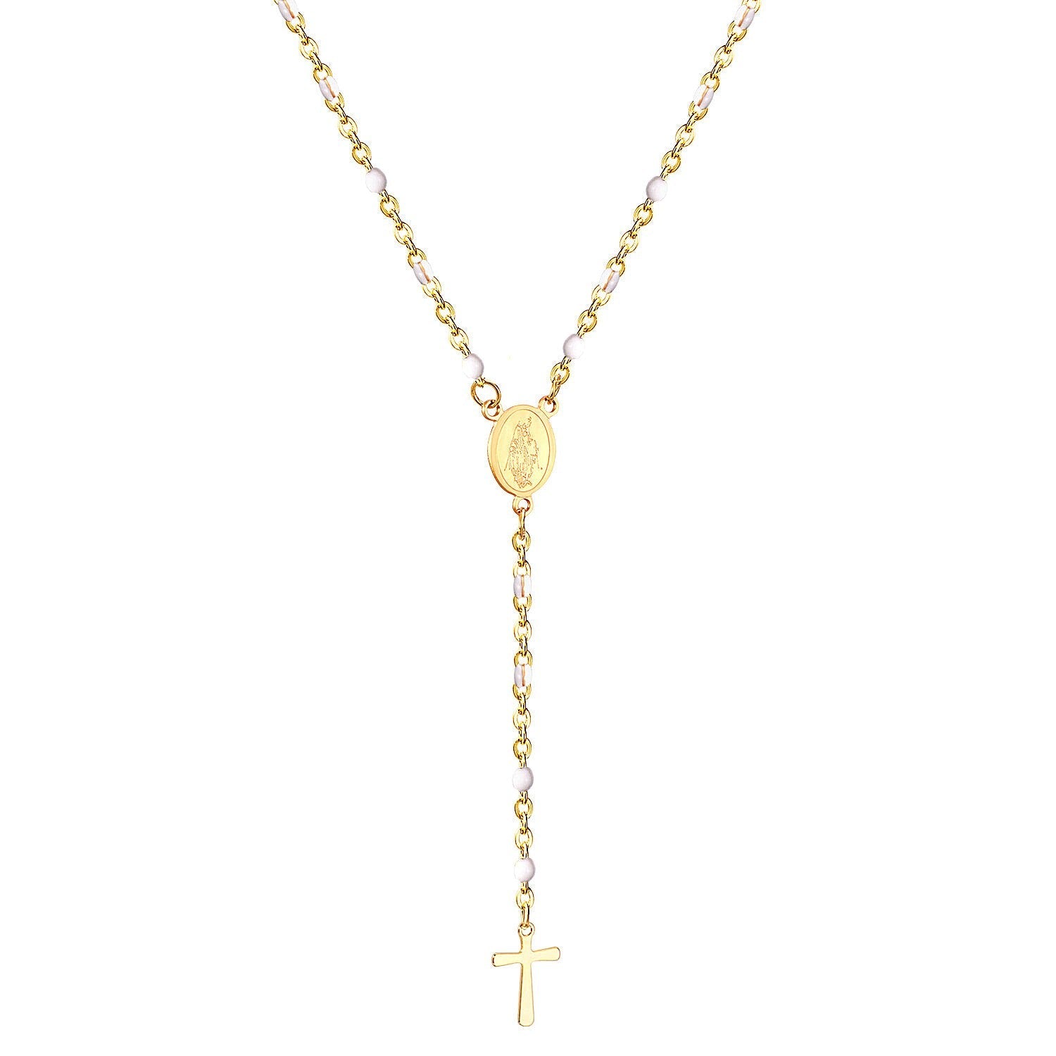 Lange scapulier rozenkrans kruis ketting