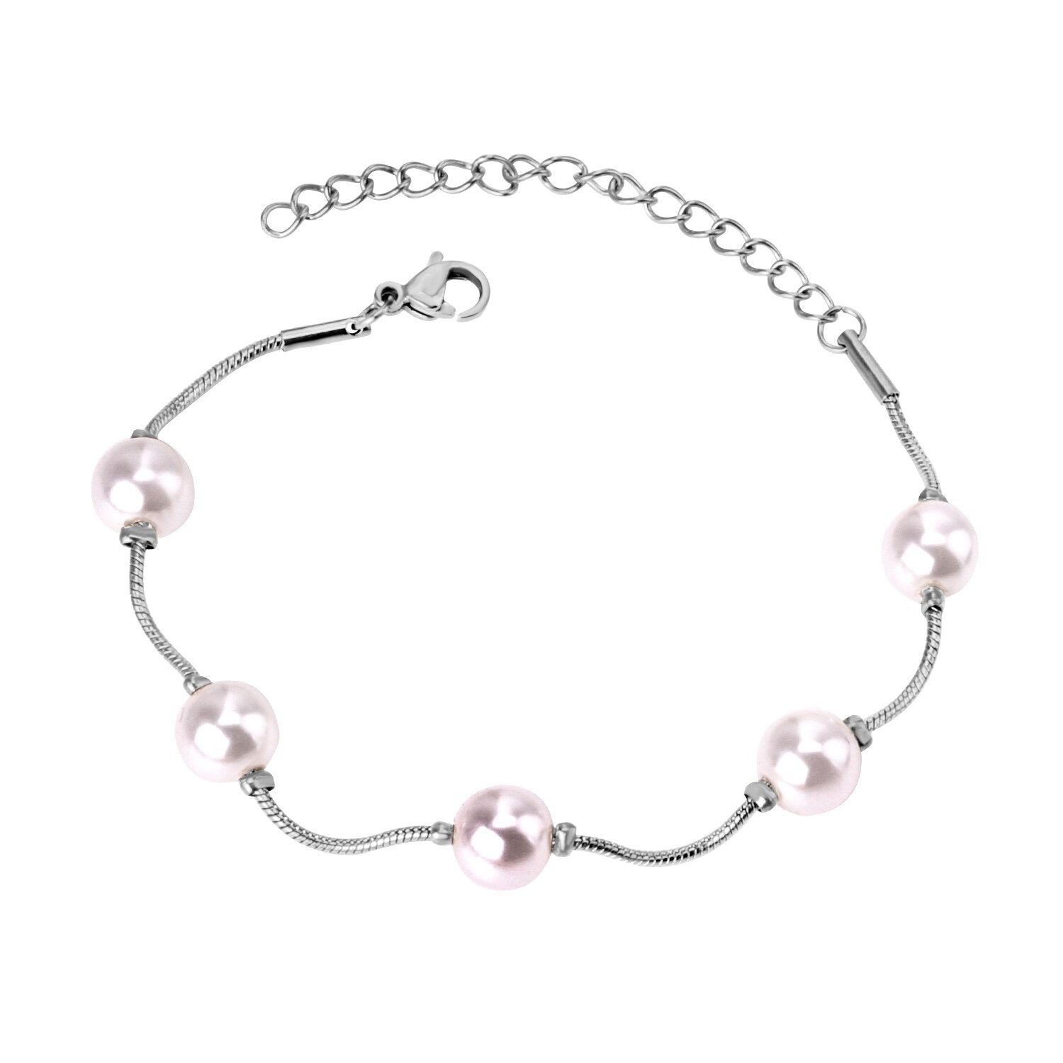 Verstelbare imitatieparel armband