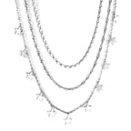 Drievoudige ketting met sterbedels 