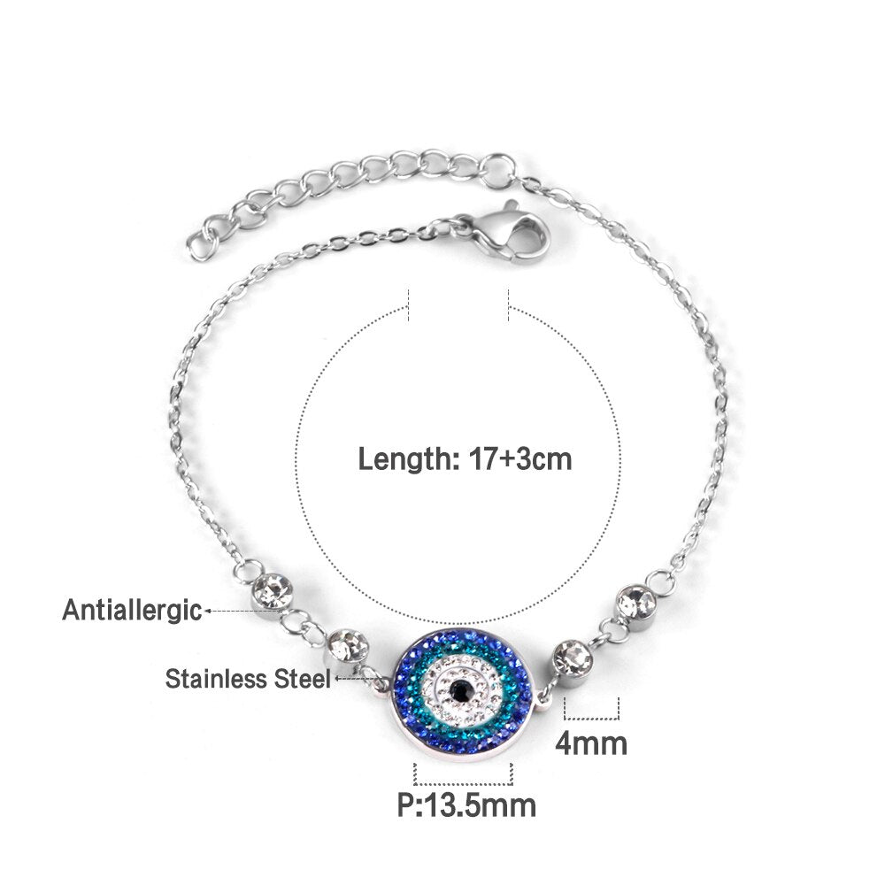 Blue Eye Cubic Zirconia Chain Bracelet