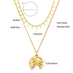 Double Layer Shell & Black Drip Oil Necklace