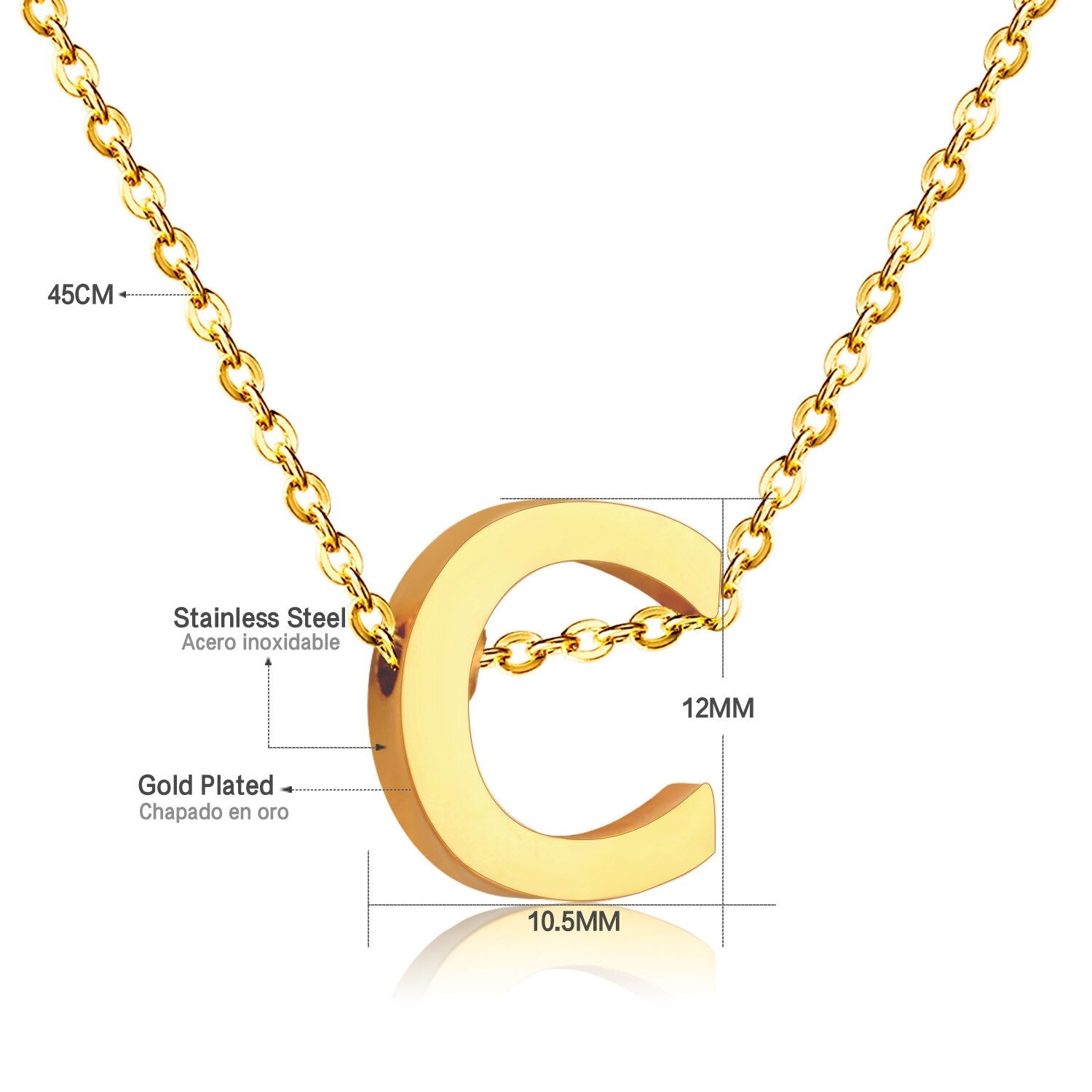 Layered gold necklaces – stainless steel initial choker with textured chain