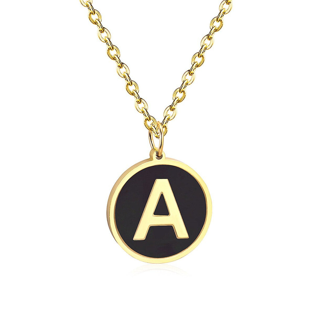 Punk gouden en zwarte schelp alfabet choker ketting 