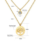 Double Layer CZ Crystal Pendant Necklace