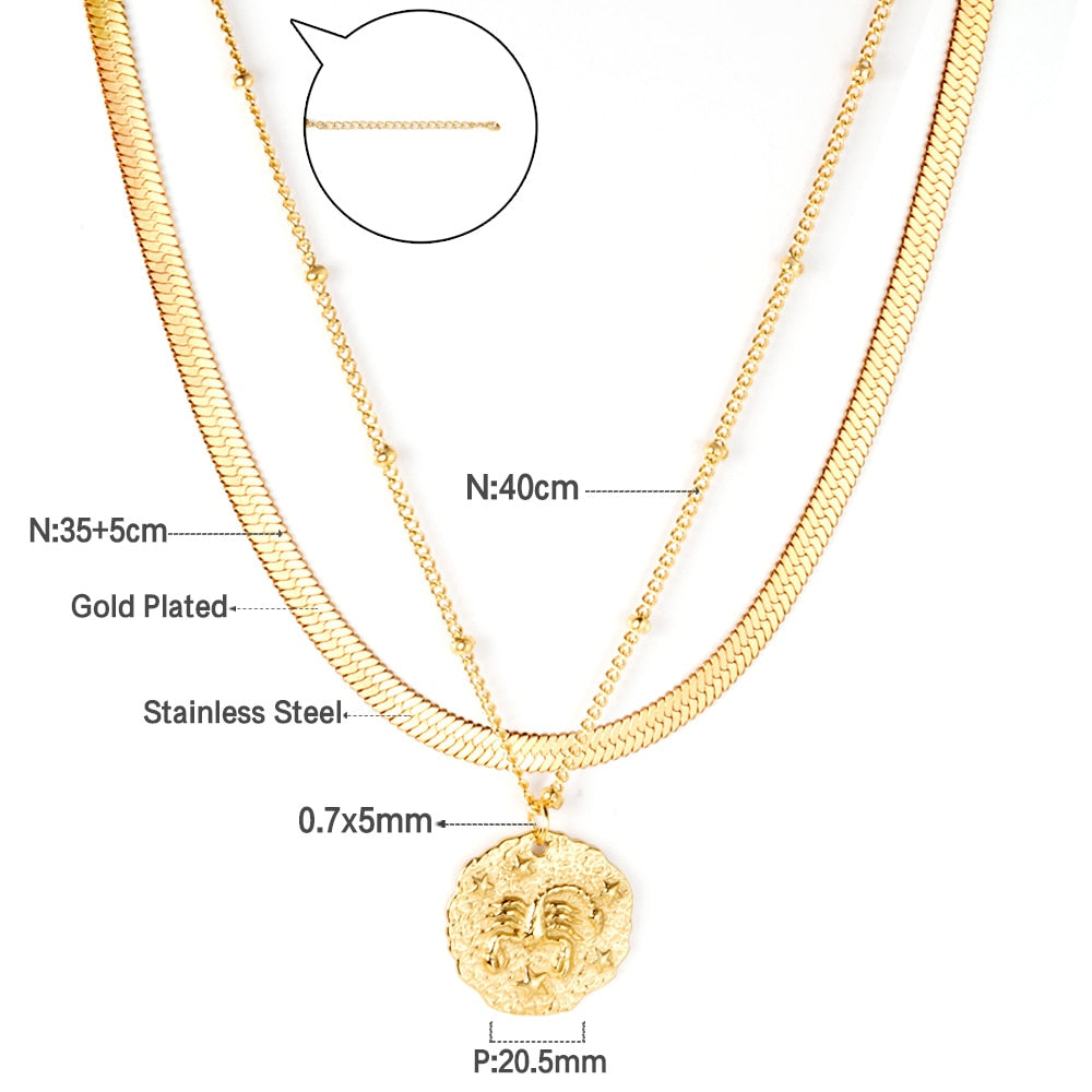 Gotische meerlaagse slangenkristal ketting 