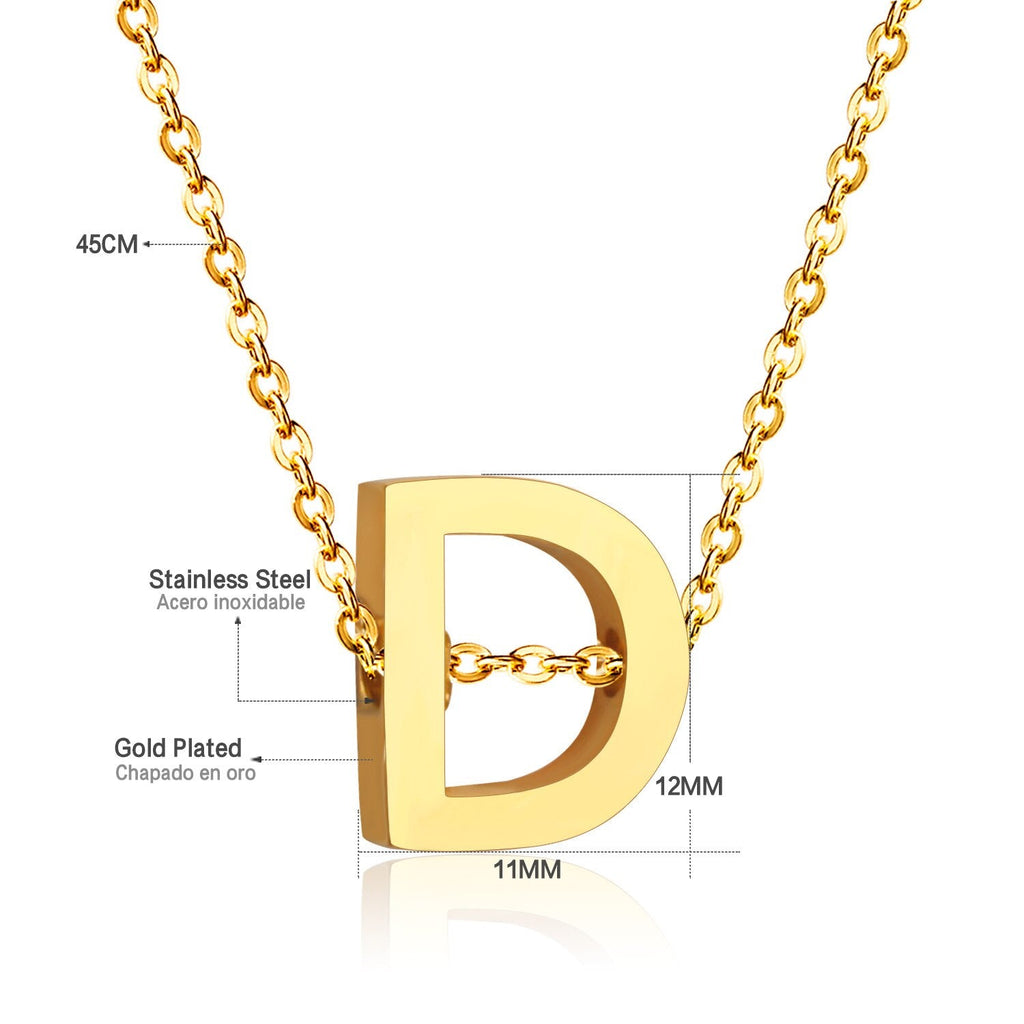 Alphabet initial necklaces A–Z – gold stainless steel personalized jewelry