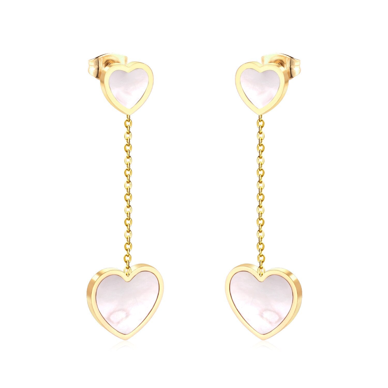 Koreaanse stijl schelp hart oorbellen 