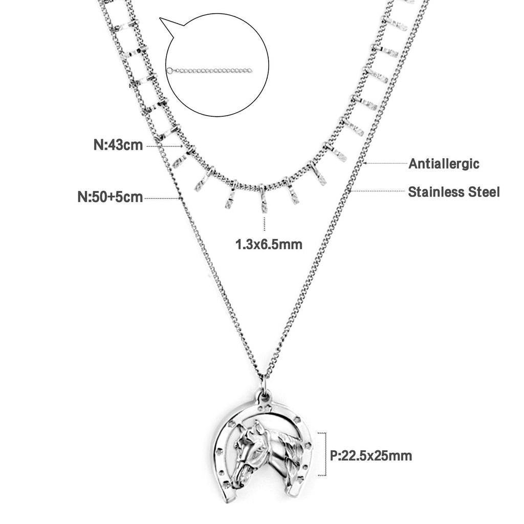 Double Layer Shell & Black Drip Oil Necklace