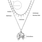 Double Layer Shell & Black Drip Oil Necklace