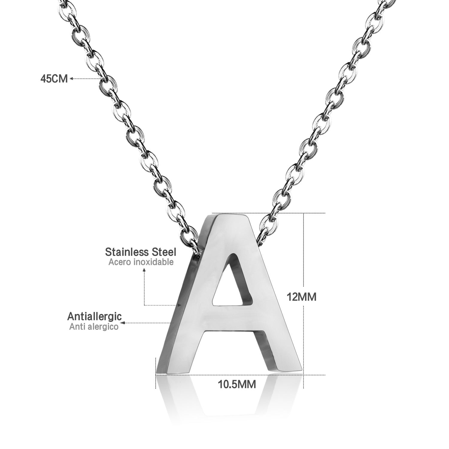 Alfabet initiaal hanger ketting