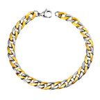 8mm Stainless Steel Stripe Bracelet Bangle in gold or rose gold-plated stainless steel, unisex modern design for men and women
