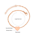 Bracelet en acier inoxydable avec breloque en forme de cœur