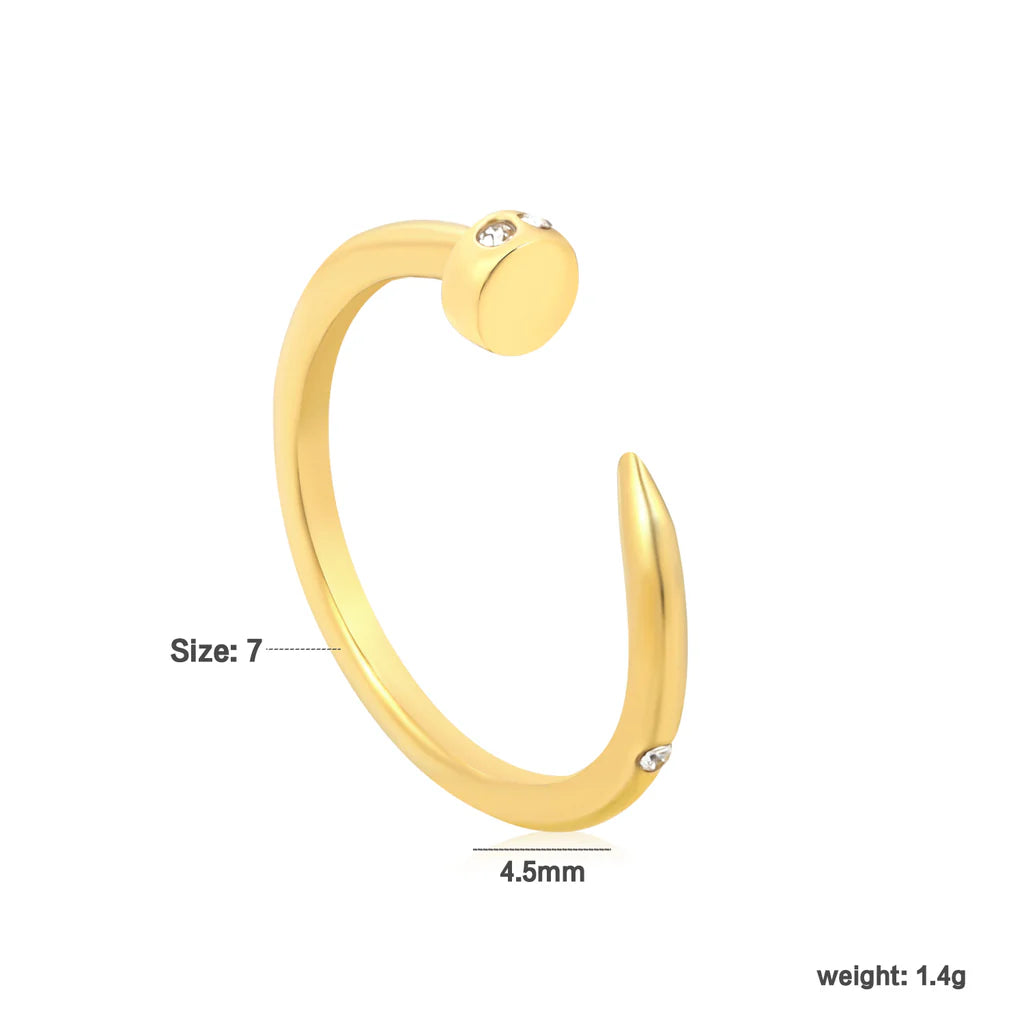 Minimalistische goudkleurige open manchetring 