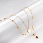 Romantische dubbele hanger met Romeinse cijfers ketting 