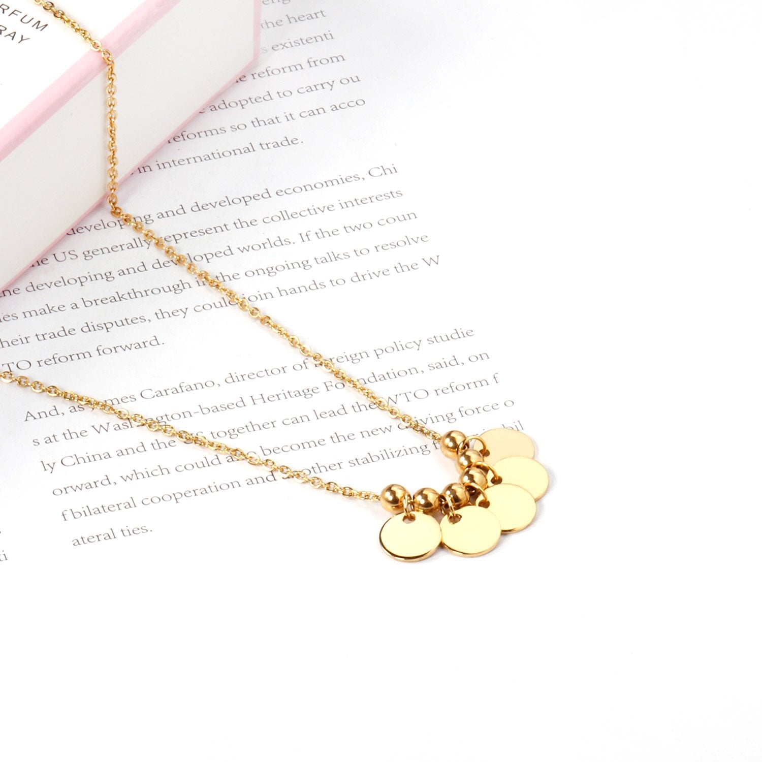 Gotische ronde pailletten hanger ketting 