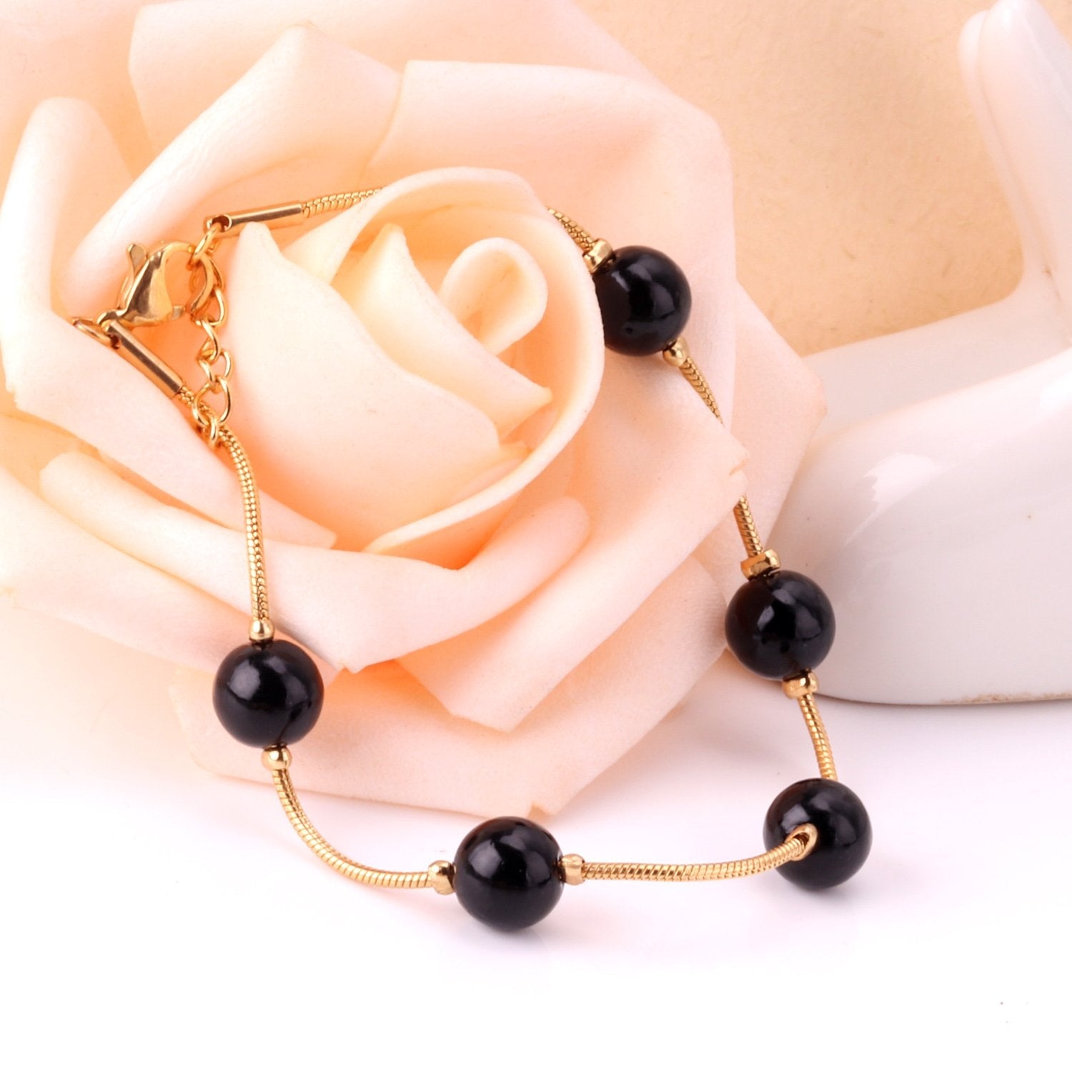 Verstelbare imitatieparel armband