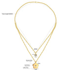 Double Layer CZ Crystal Pendant Necklace