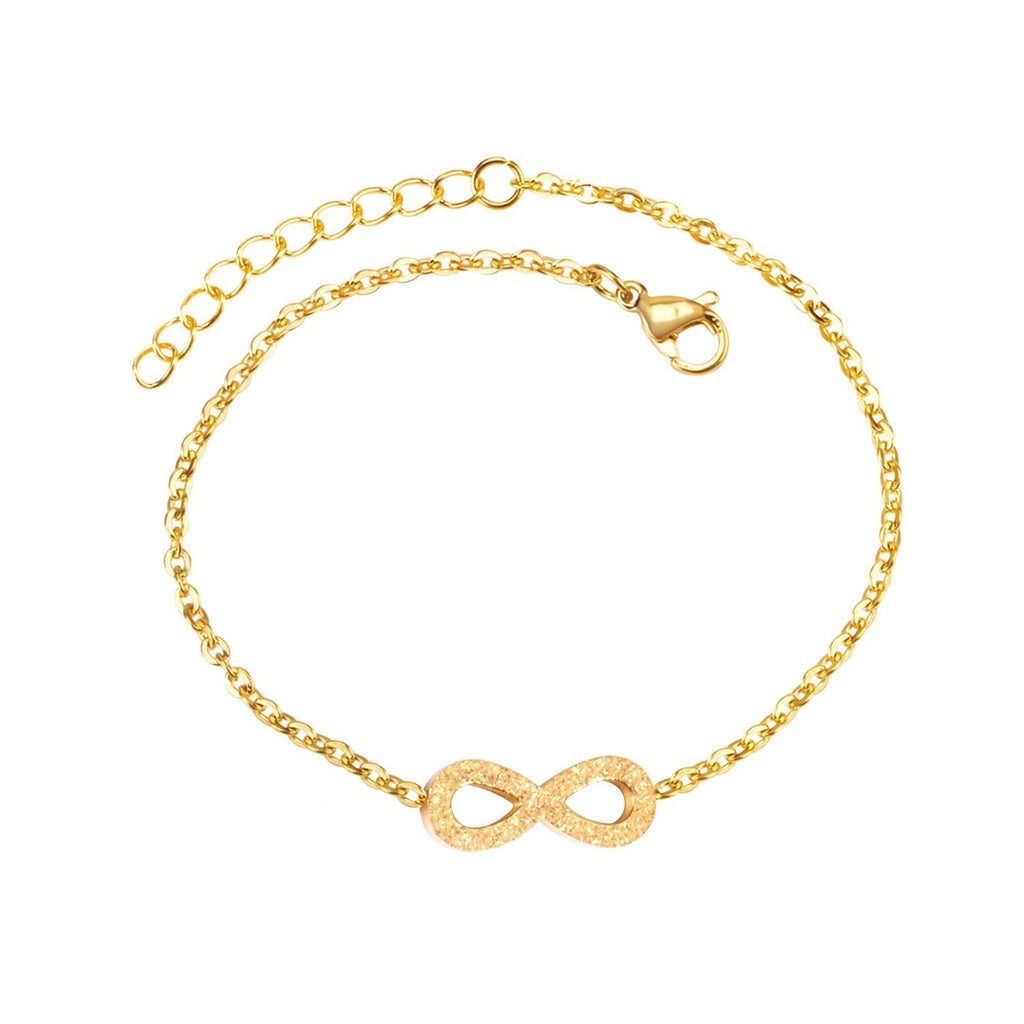 Frosted Lucky Eight Loop Chain Bracelet