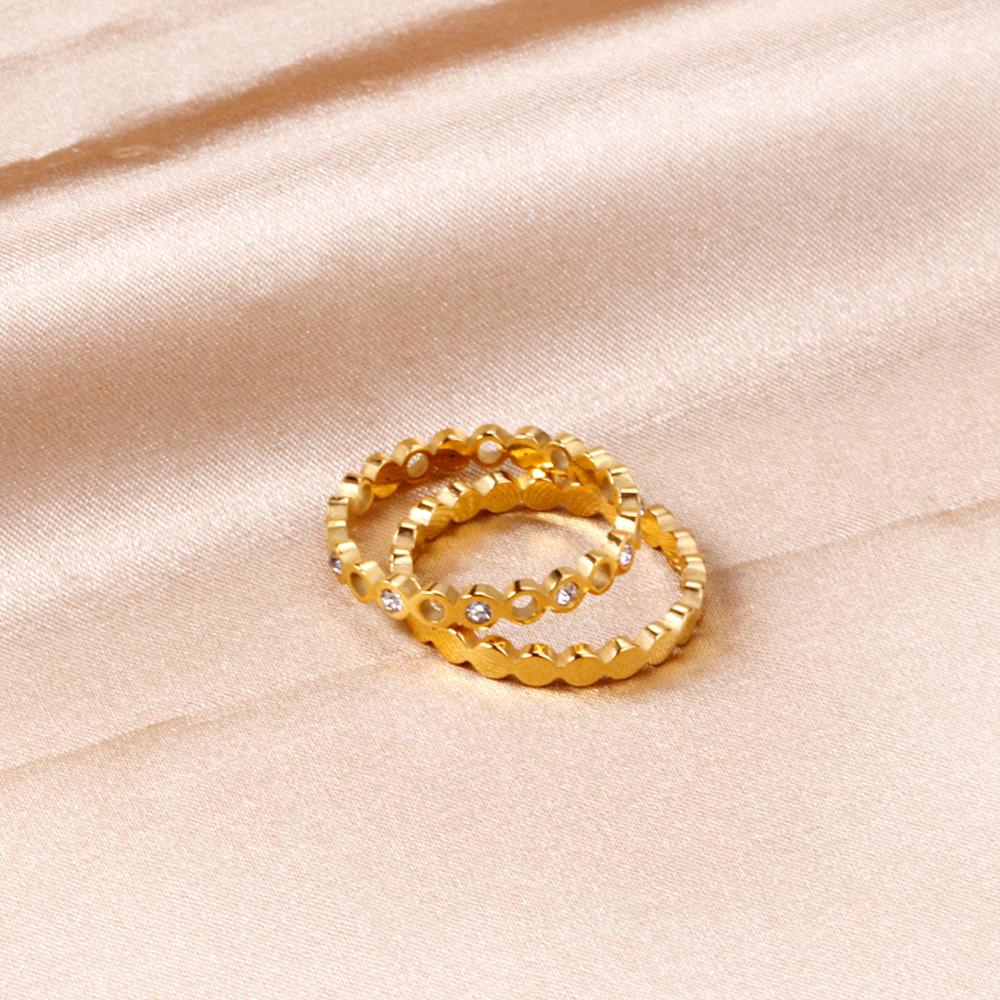 Geometric Cubic Zirconia Gold Ring