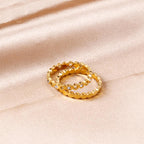 Geometric Cubic Zirconia Gold Ring