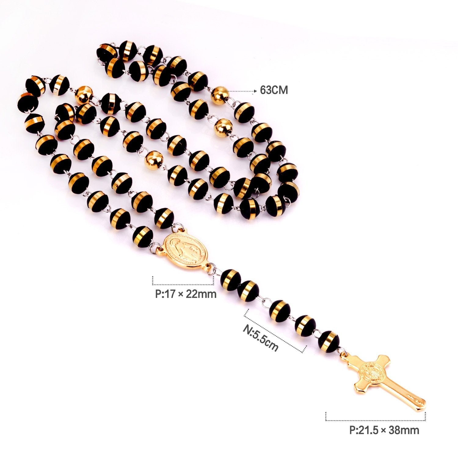 Lange scapulier rozenkrans kruis ketting