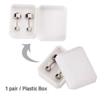 Set van 12 paar gouden oorbellen met schroefdeksel en zirkonia 