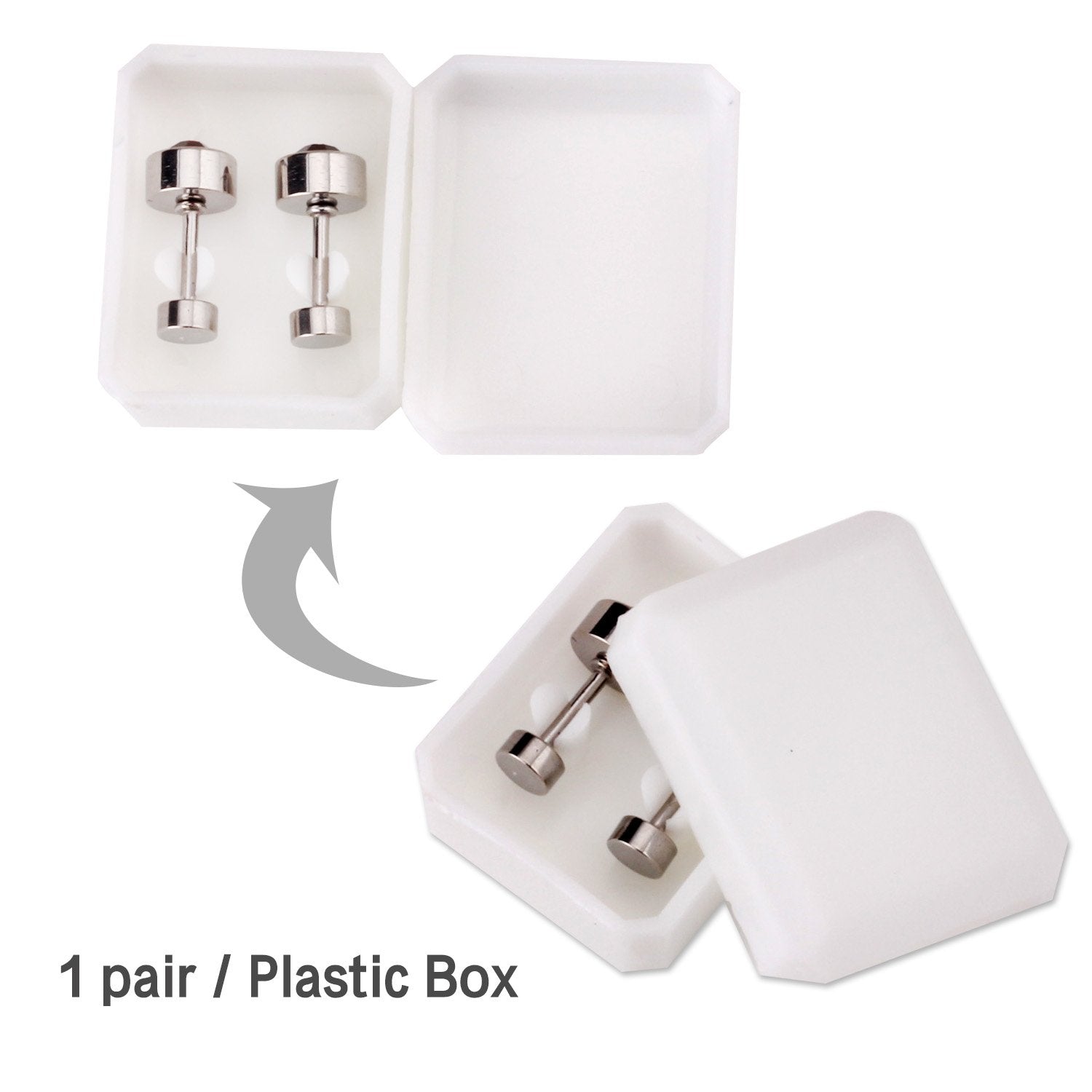 Set van 12 paar gouden oorbellen met schroefdeksel en zirkonia 