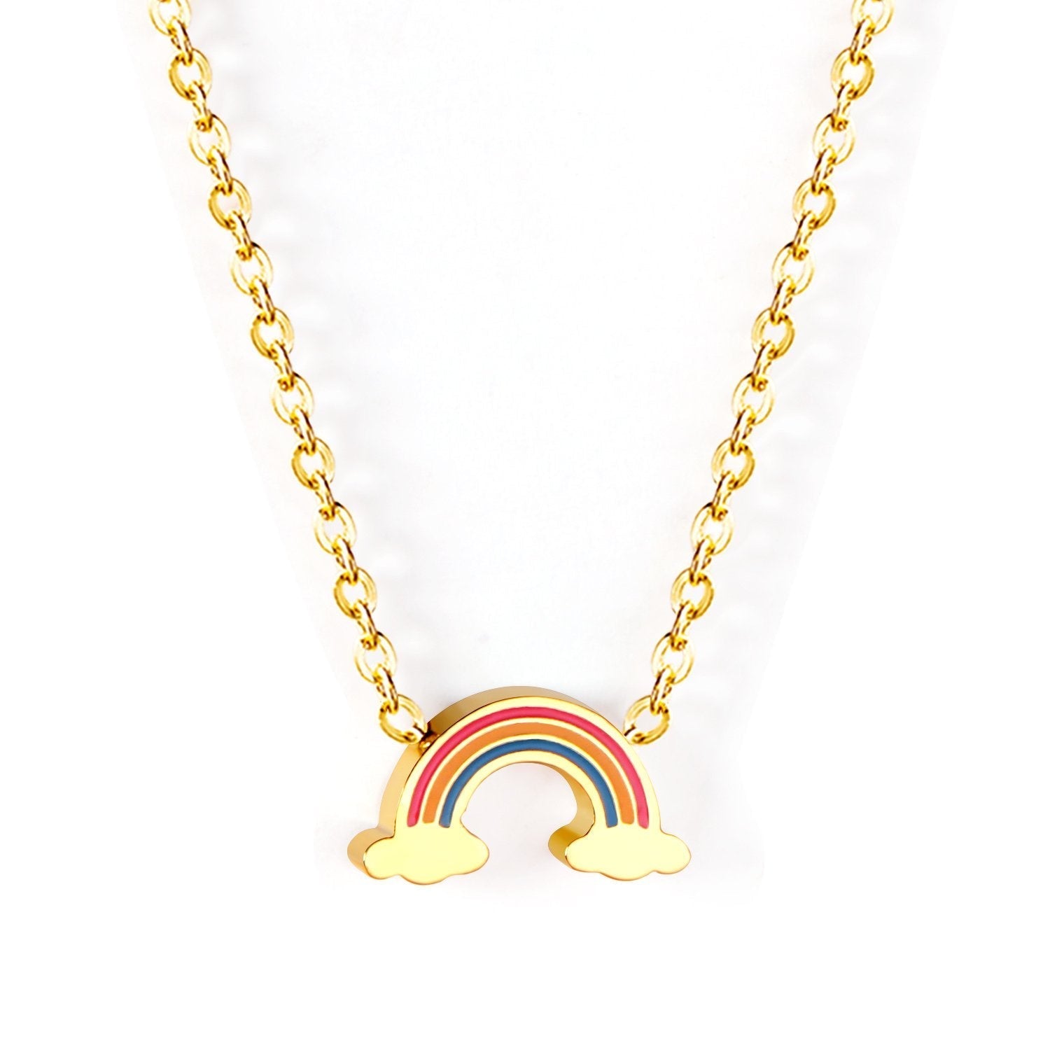 Regenboog bedel hanger ketting 