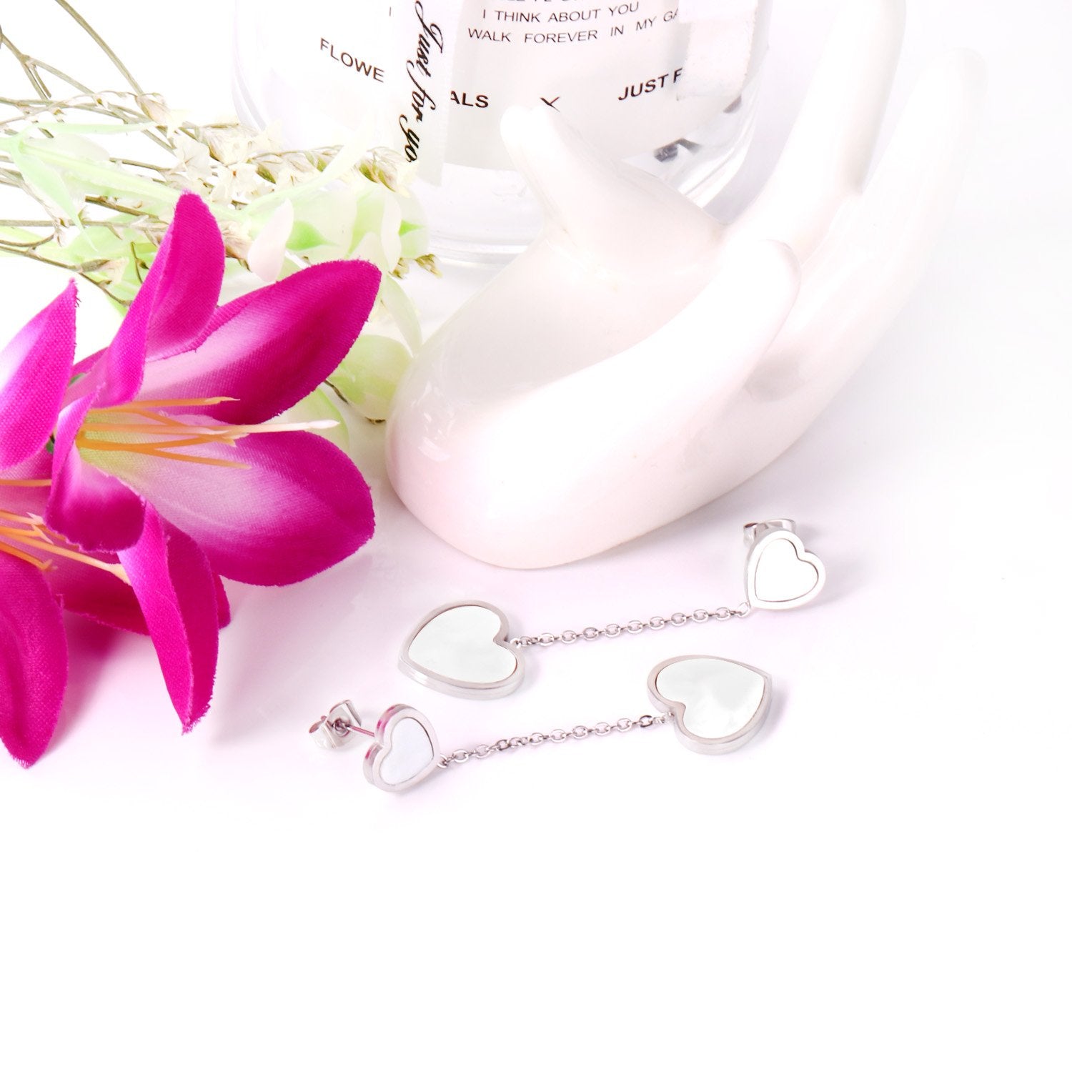 Koreaanse stijl schelp hart oorbellen 