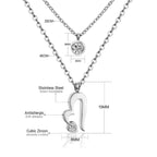 Hart &amp; Ronde Zirkonia Meerlaagse Ketting 