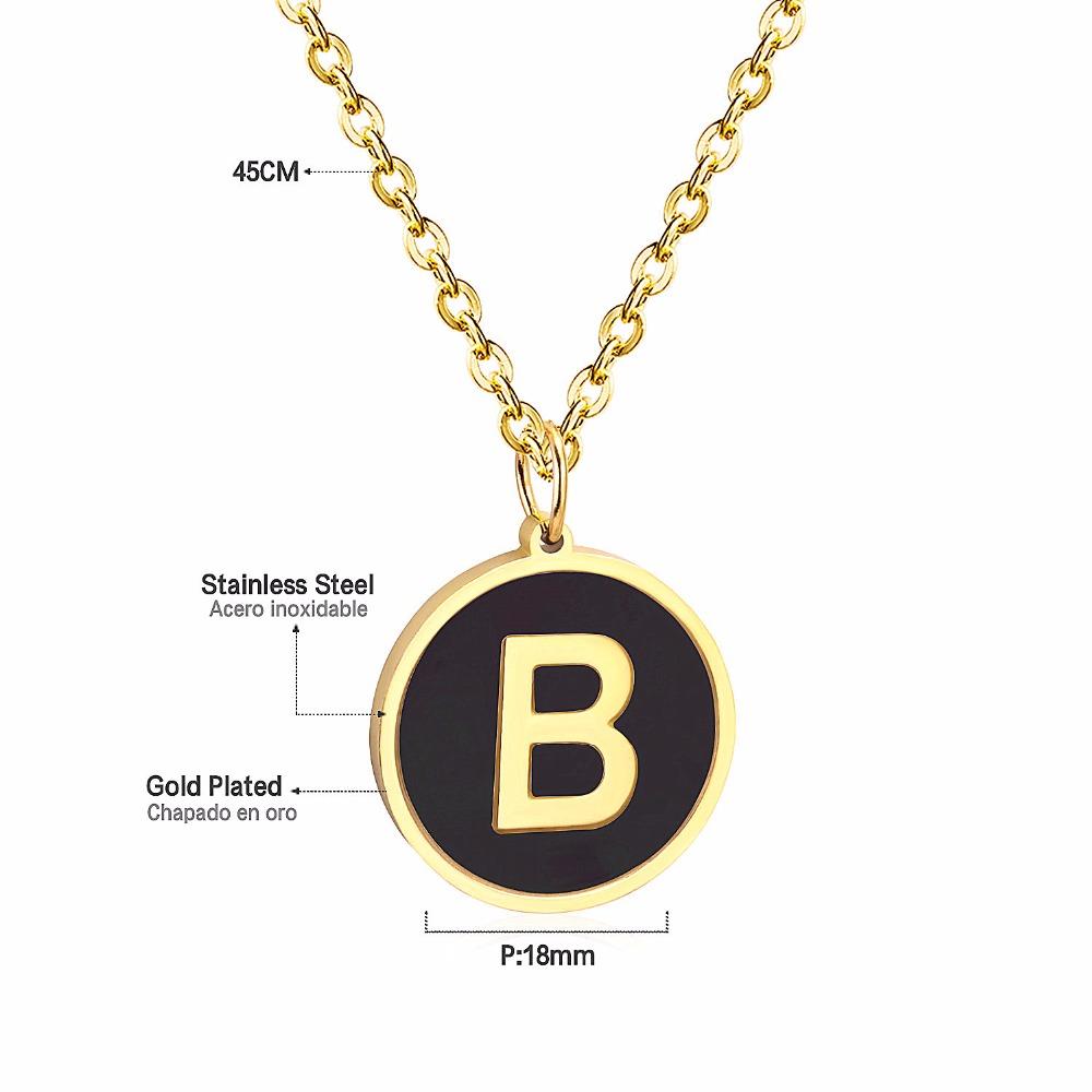 Punk gouden en zwarte schelp alfabet choker ketting 