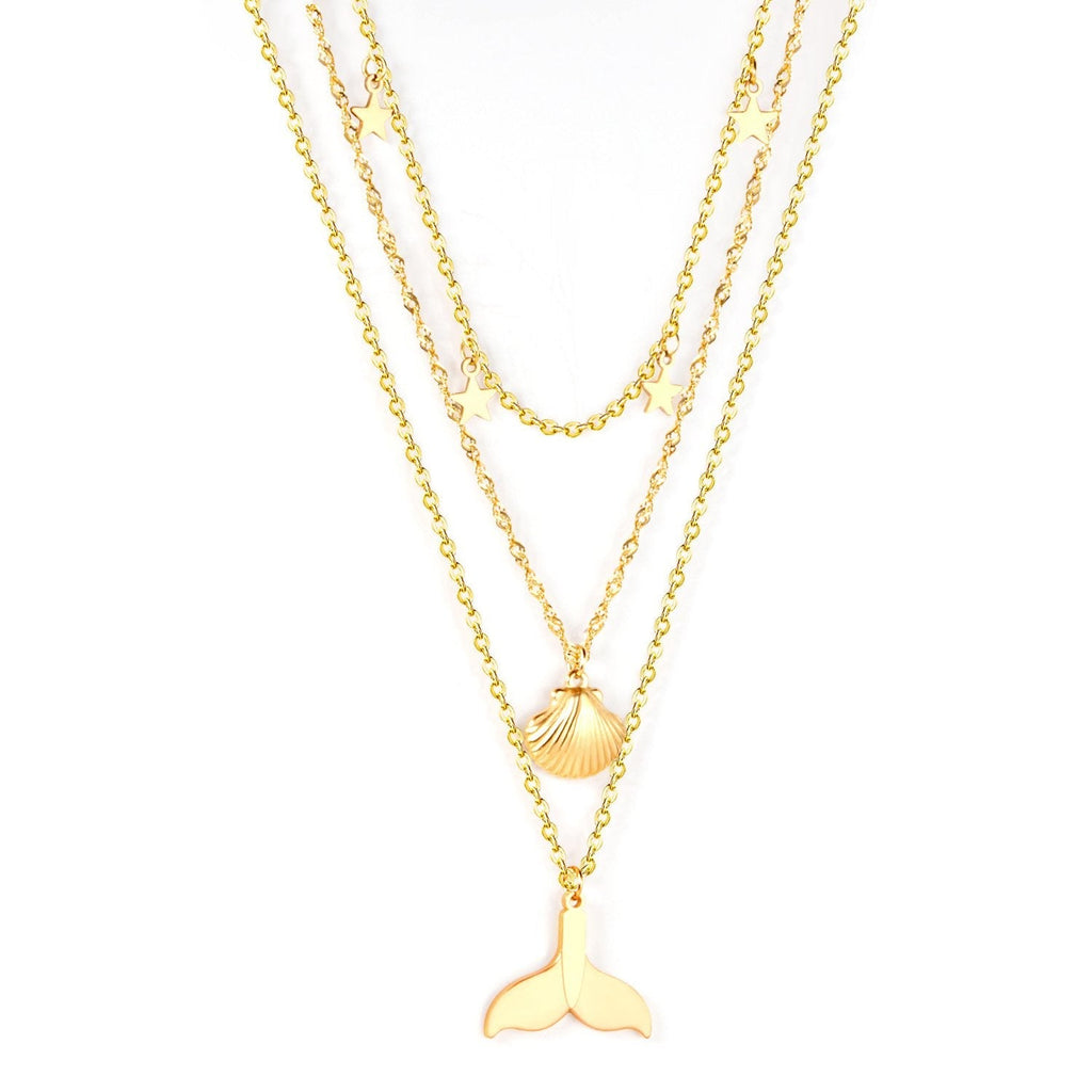 Schelpvisstaart &amp; Ster Meerlaagse Ketting
