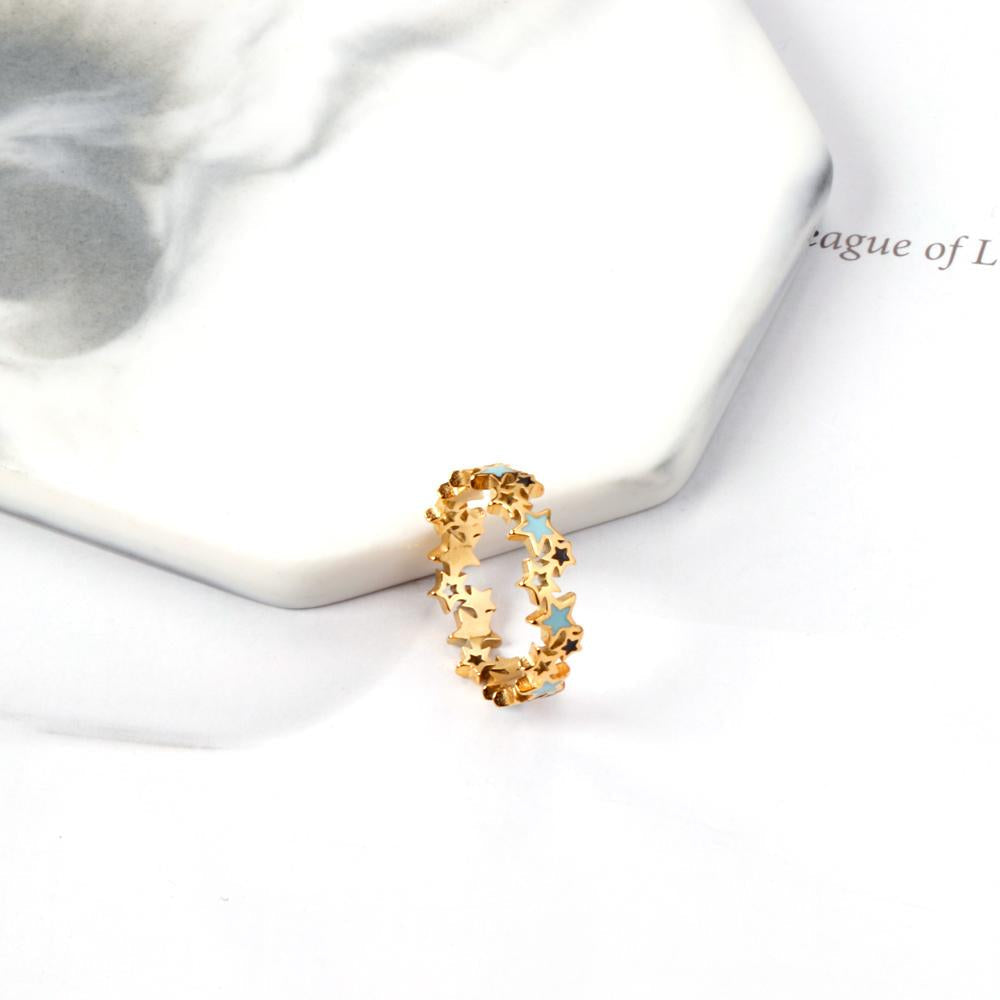 Geometrische sterren gemengde kleurenring