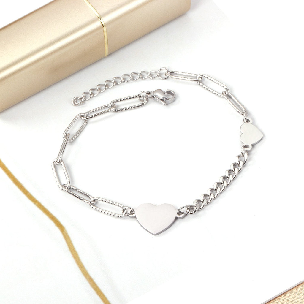 Heart Charm Bangle Bracelet