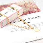 Collier chaîne avec cadenas en forme de cœur 