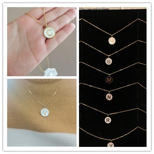 Rounded Pendant Necklace A–Z Letters