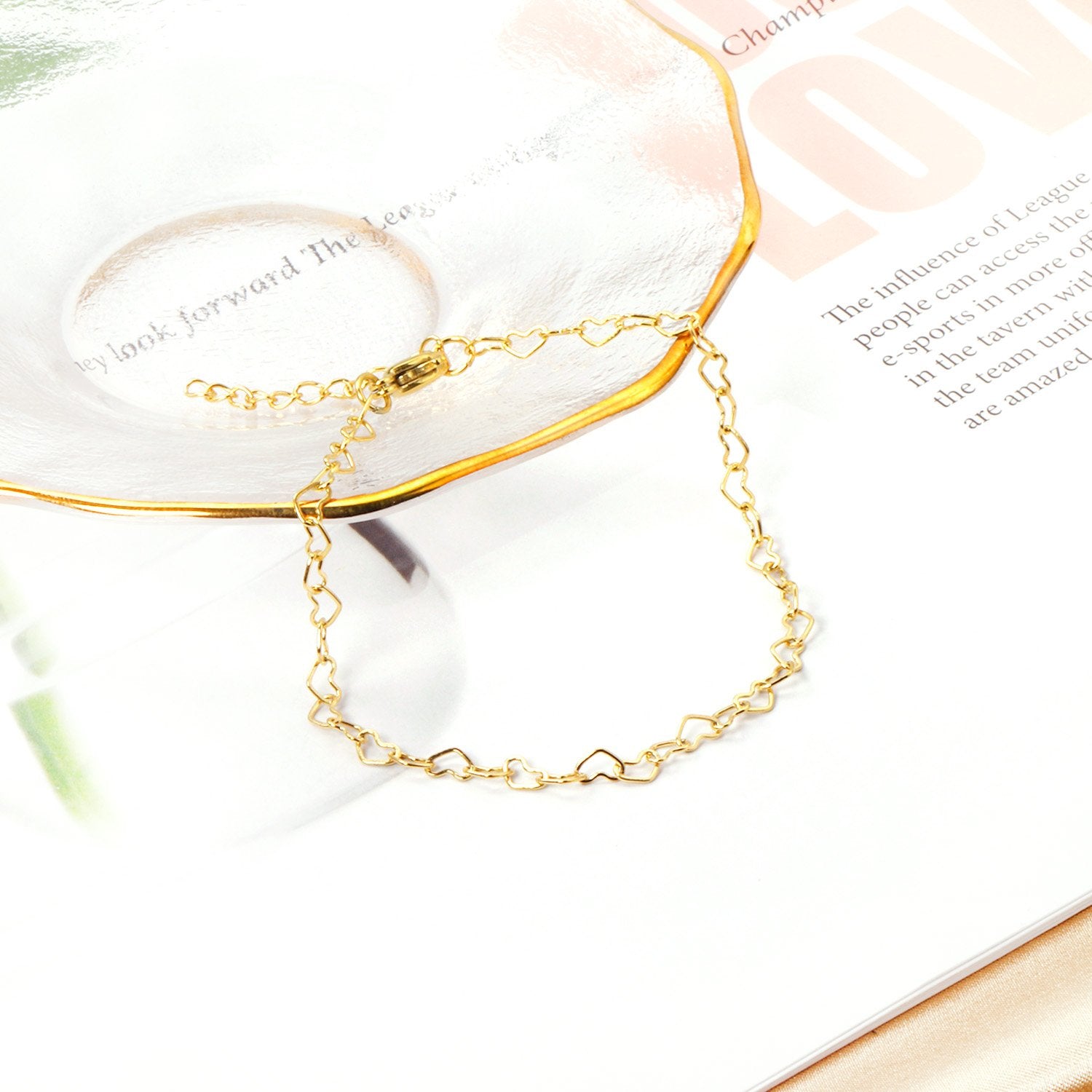 Verstelbare armband met hartjesmotief 