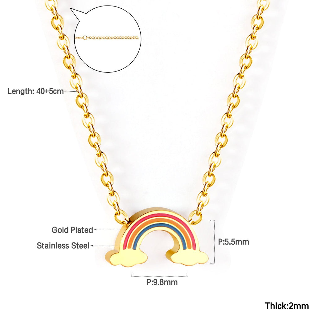 Rainbow Charm Pendant Necklace