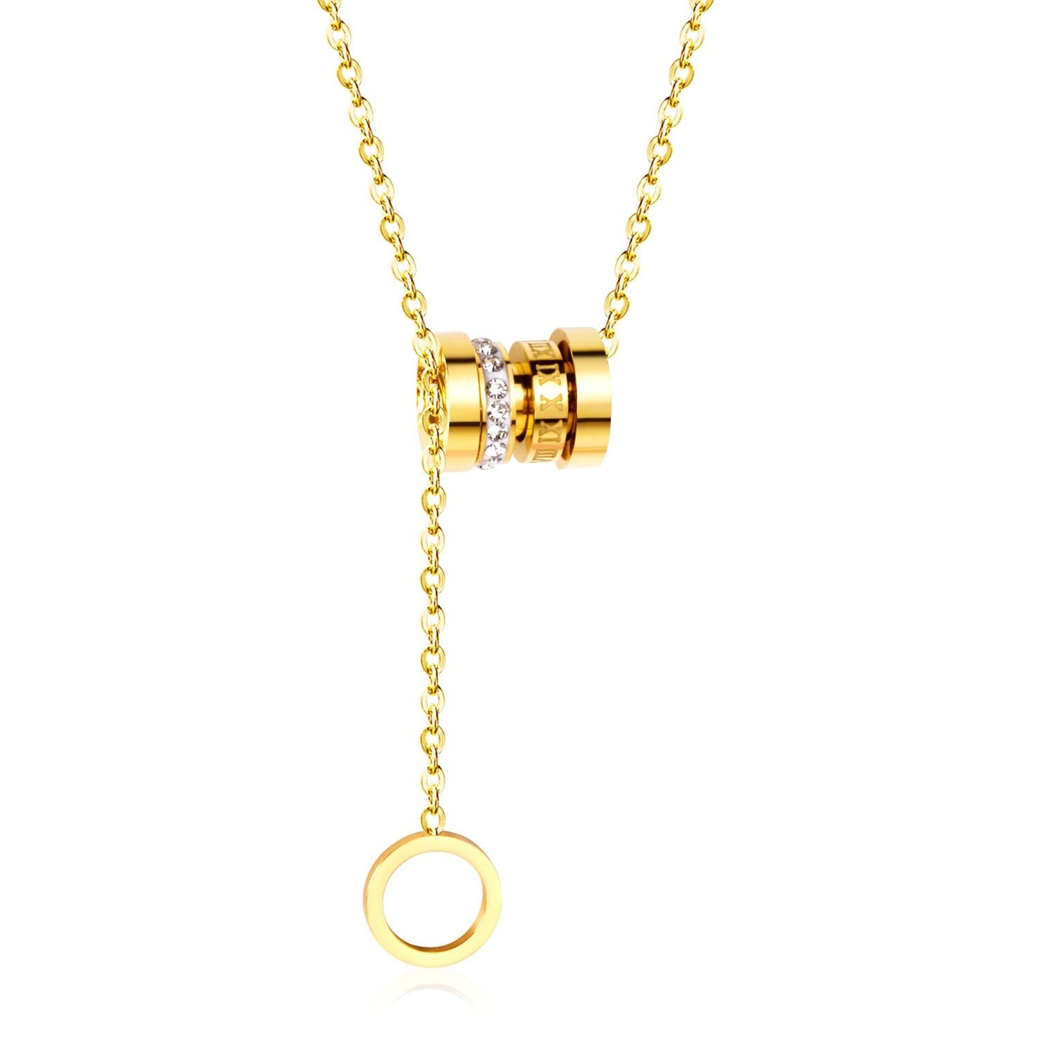 Zirkonia ronde hanger schakelketting