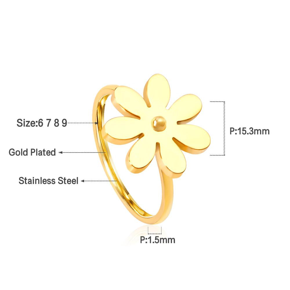 Boheemse bloemen gouden ring 