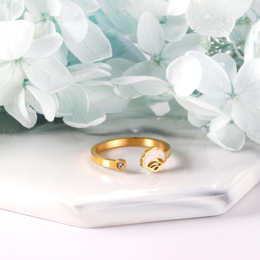 Bague ouverte à motif coquillage tendance