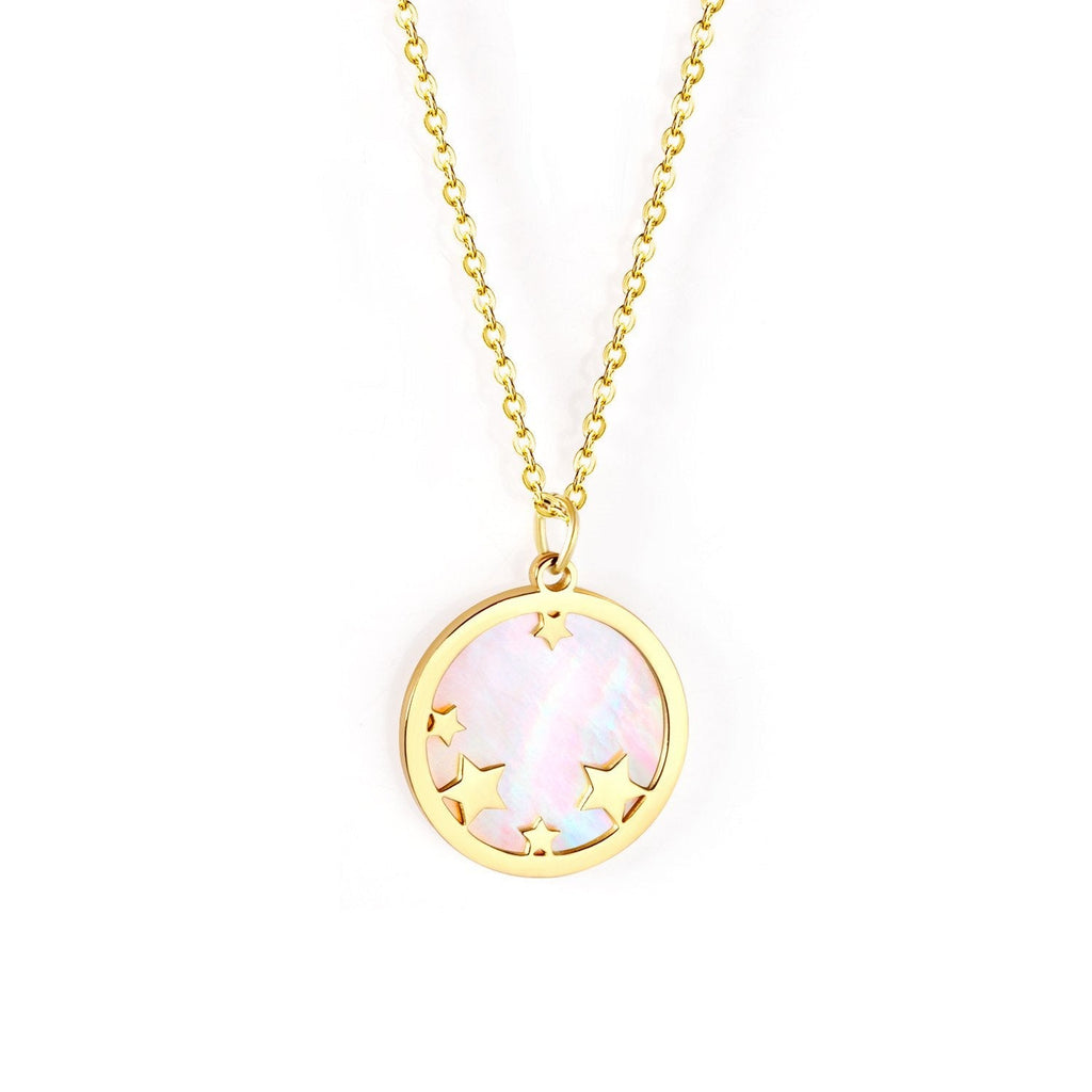 Round Star Shell Pendant Necklace