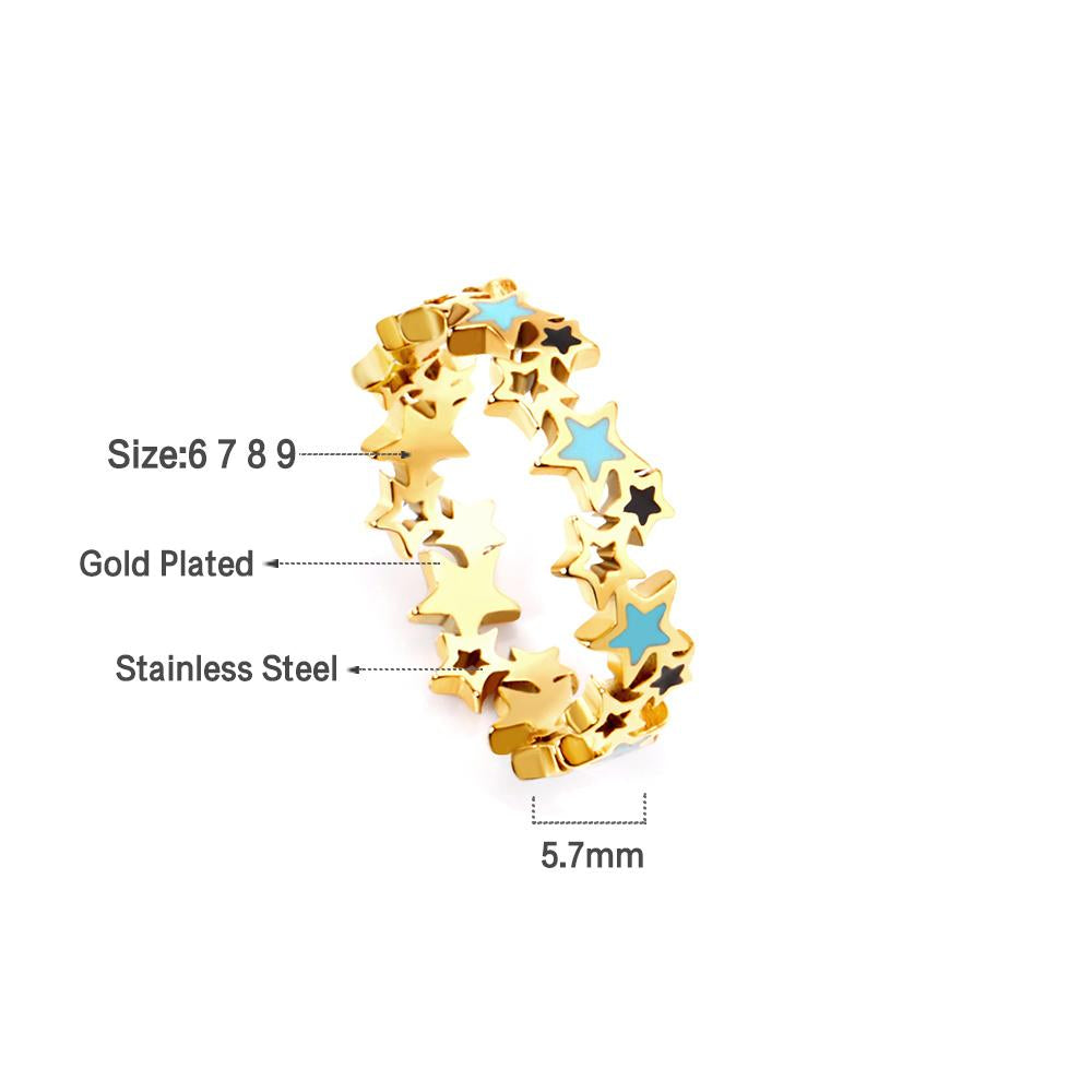 Geometrische sterren gemengde kleurenring