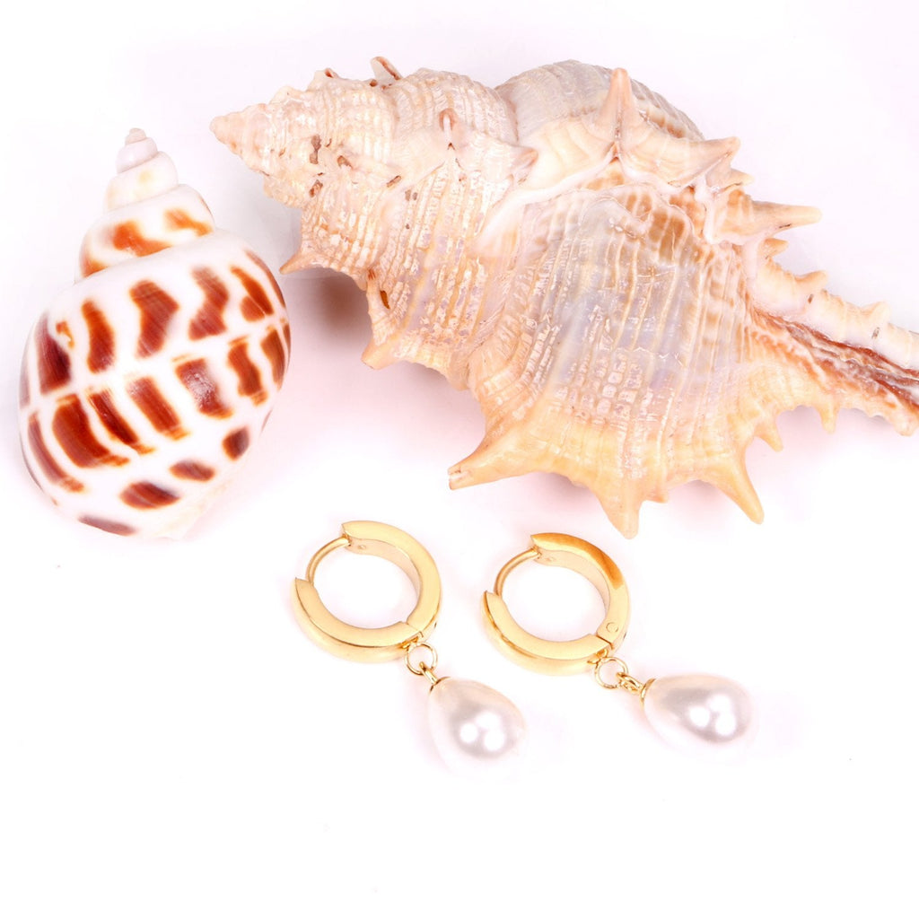 Koreaanse statement drop dangle parel oorbellen 