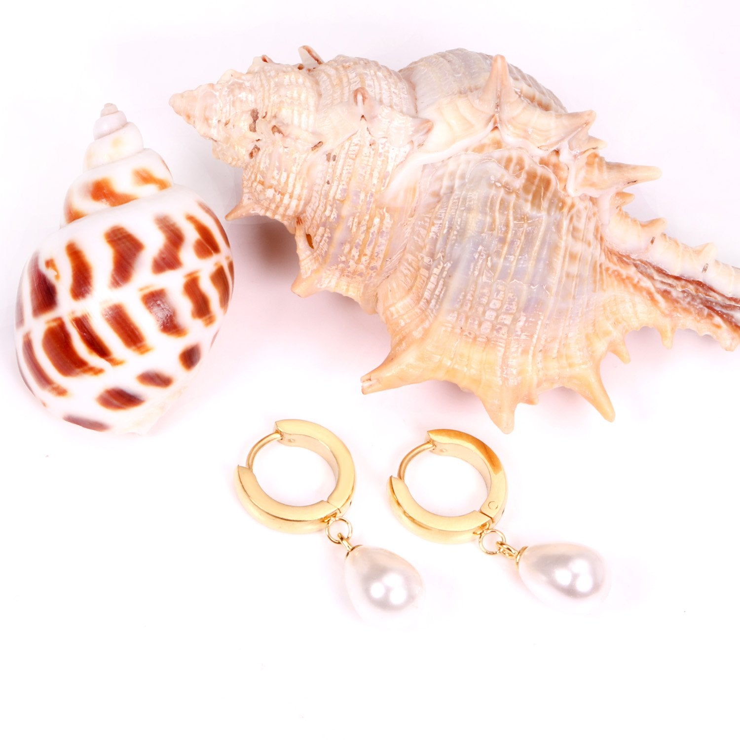 Boucles d'oreilles pendantes en perles coréennes