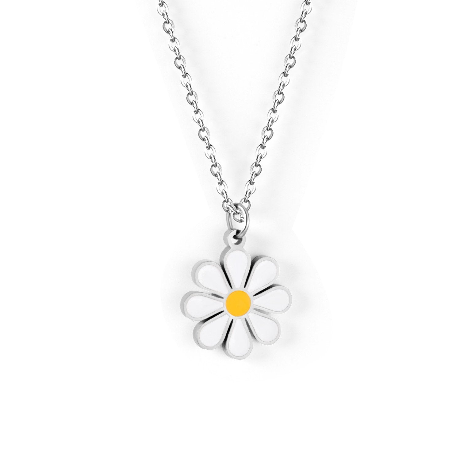 Schattige ronde hangerketting met bloemen