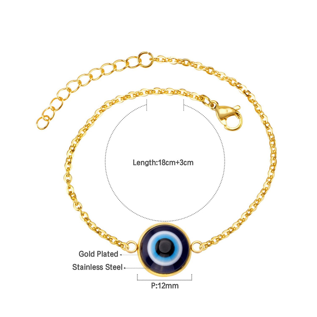 Blue Eye Cubic Zirconia Chain Bracelet