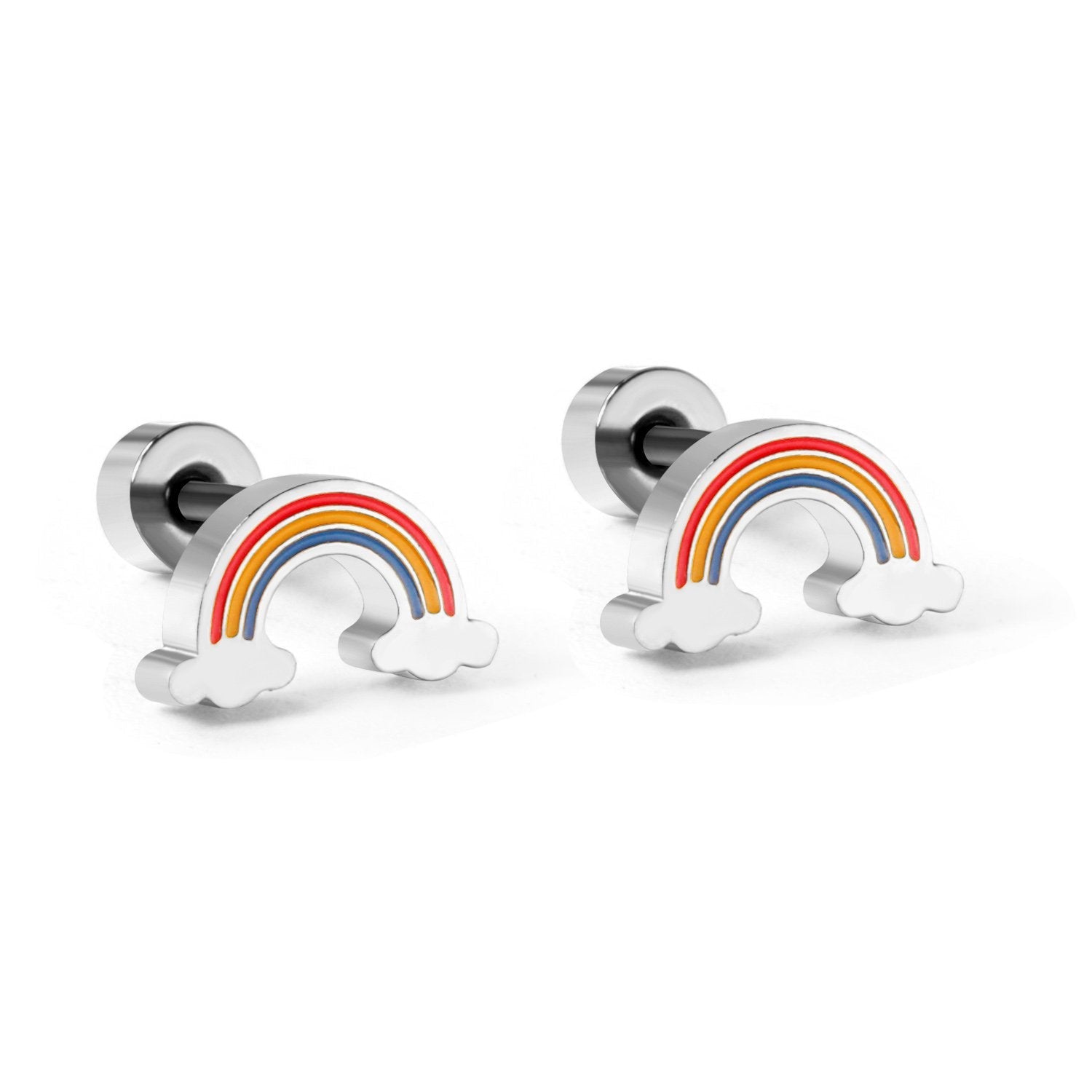 Regenboog kleine piercing oorbellen voor kinderen 