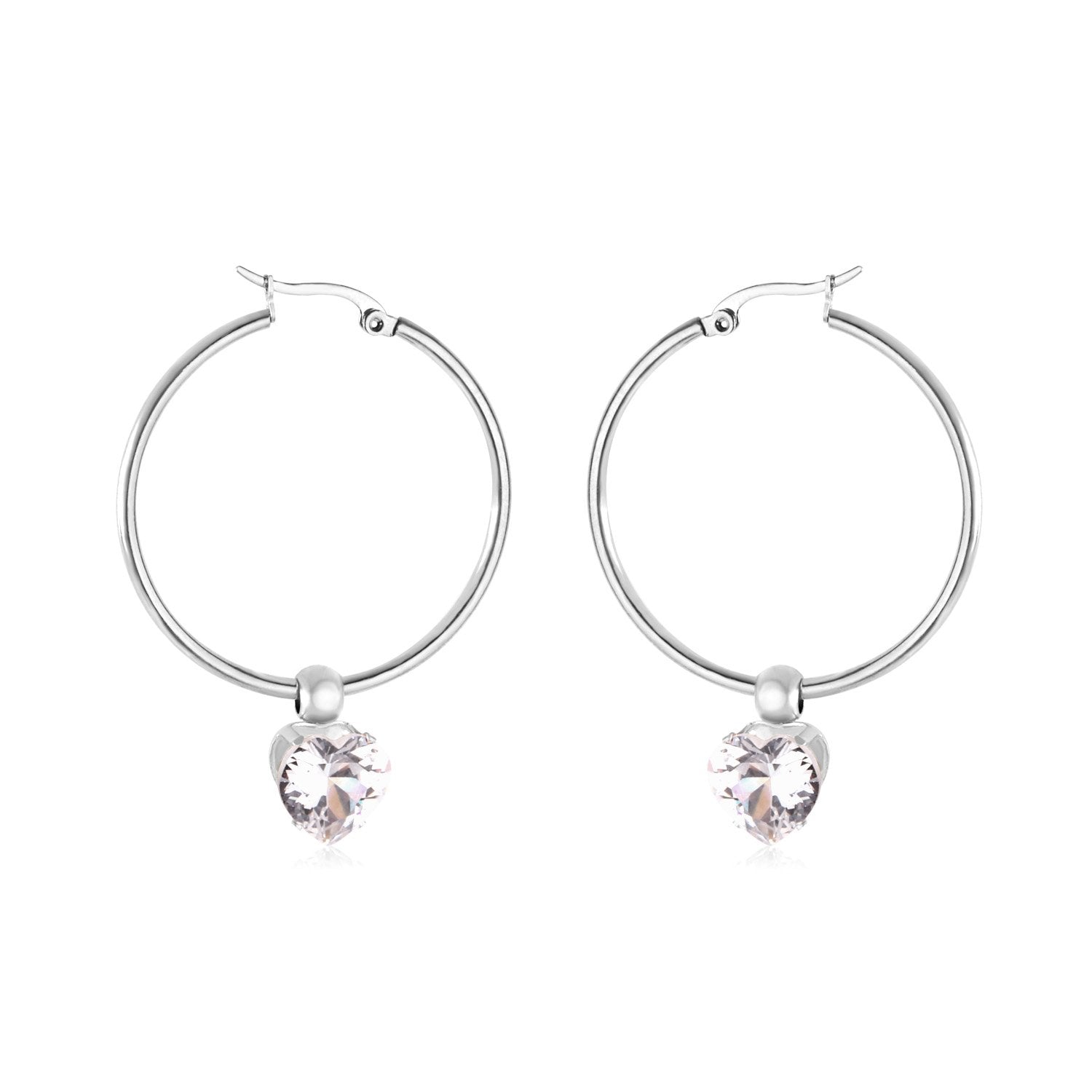 Ronde creolen met zirkonia 