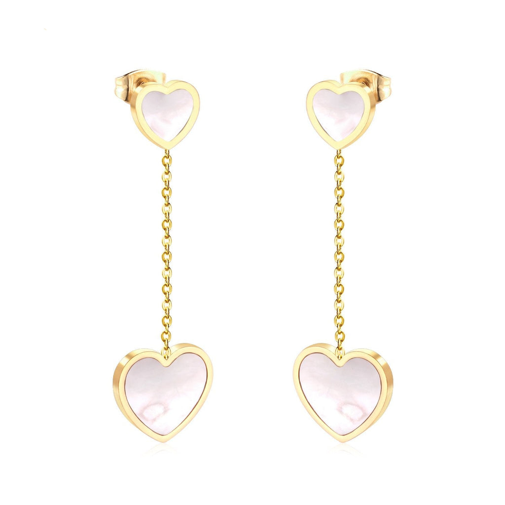 Koreaanse stijl schelp hart oorbellen 